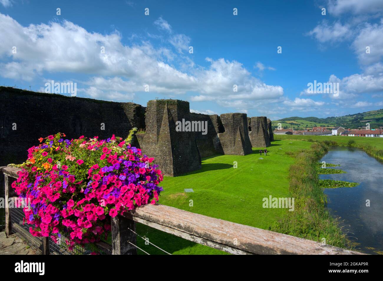 Castillo de Caerphilly, al sur de Gales, Reino Unido Foto de stock