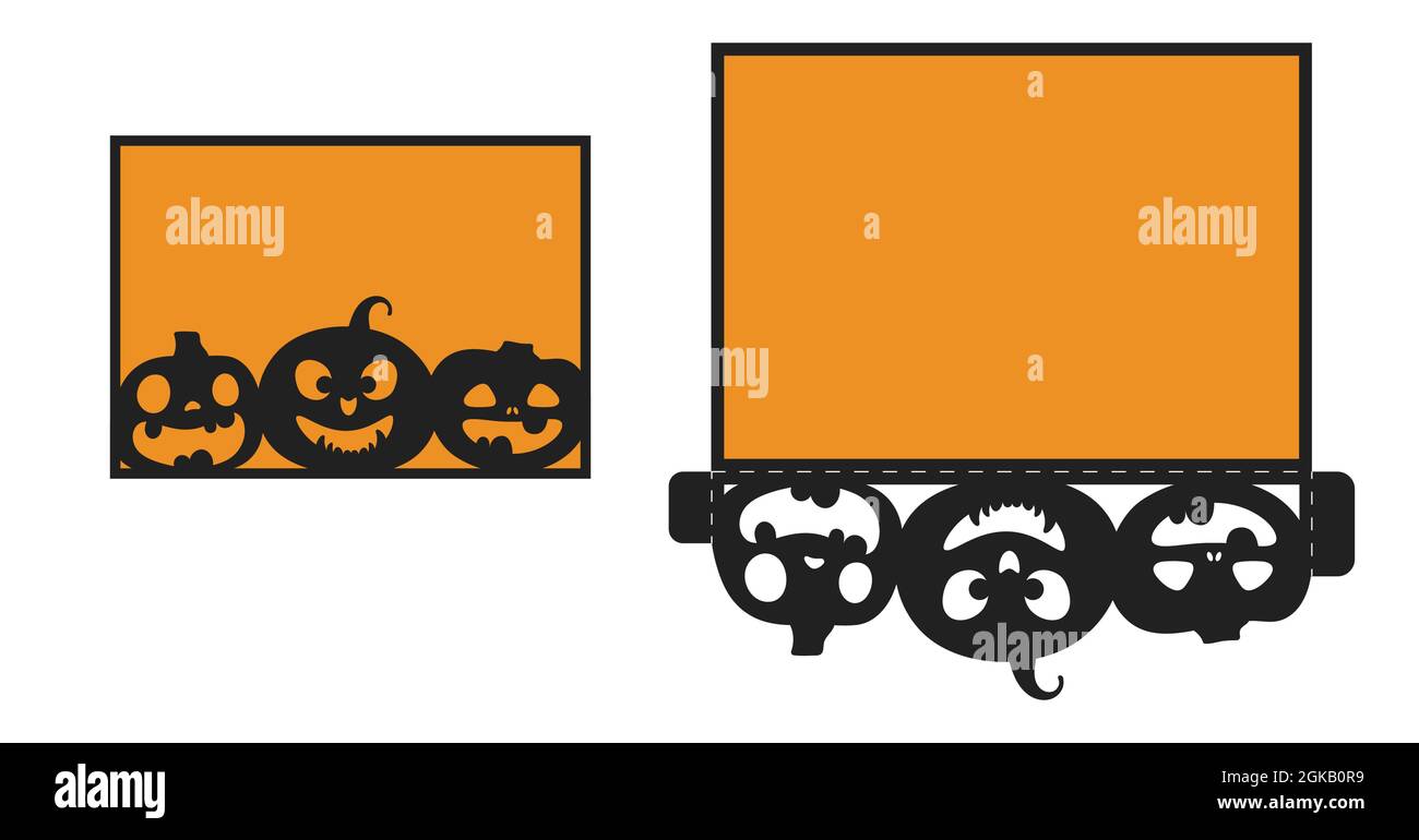 Terrorífico halloween partido láser cortar plantilla de tarjeta de  invitación. Silueta recortada en papel para impresión de plotter y  serigrafía. Ilustración de stock vectorial Imagen Vector de stock - Alamy