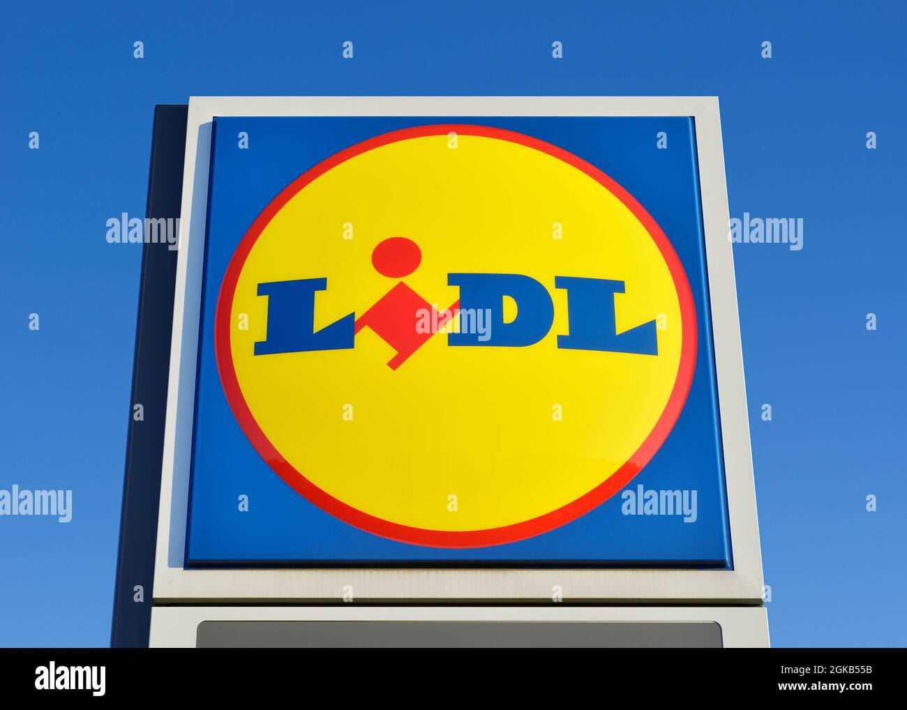Lidl Sign, Reino Unido Foto de stock