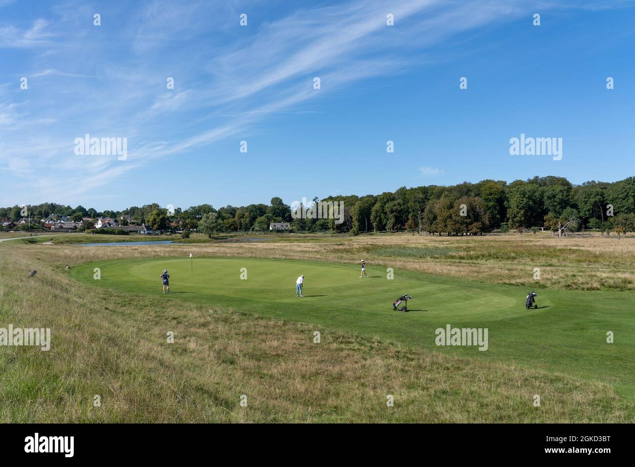 Campo de golf en Jaegersborg Deer Park, Copenhague Foto de stock