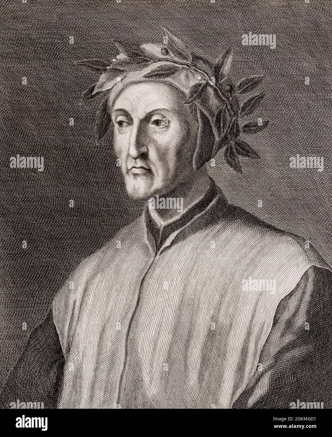 Dante Alighieri, 1265 - 1321, poeta y filósofo italiano Foto de stock