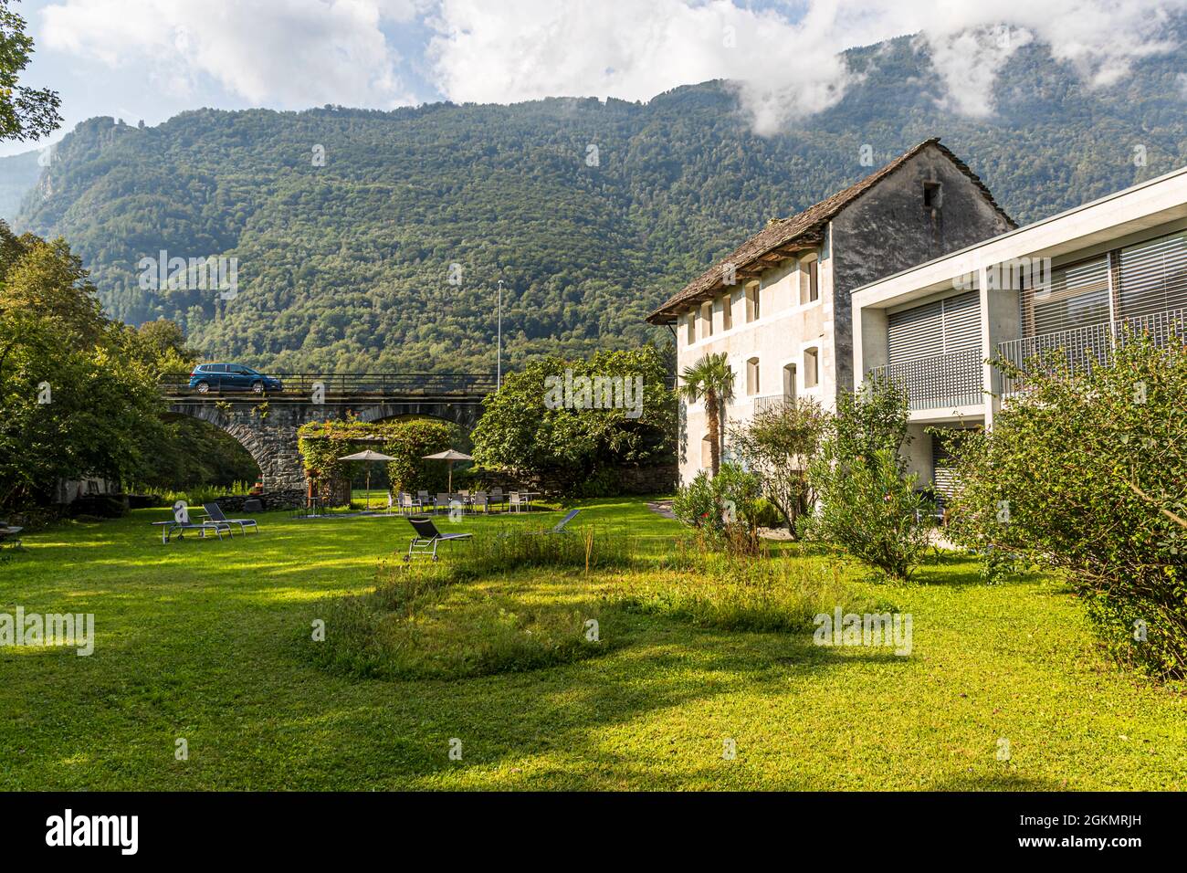 Hotel Casa Martinelli en el Circolo della Maggia, Suiza Foto de stock