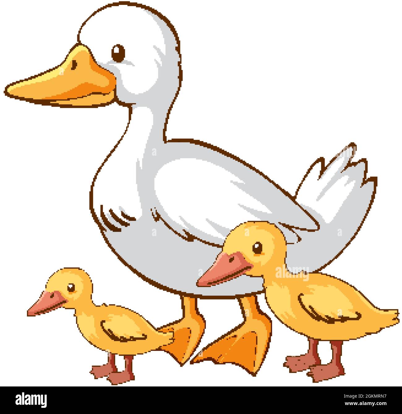 Madre y bebé pato dibujos animados sobre fondo blanco ilustración Imagen  Vector de stock - Alamy