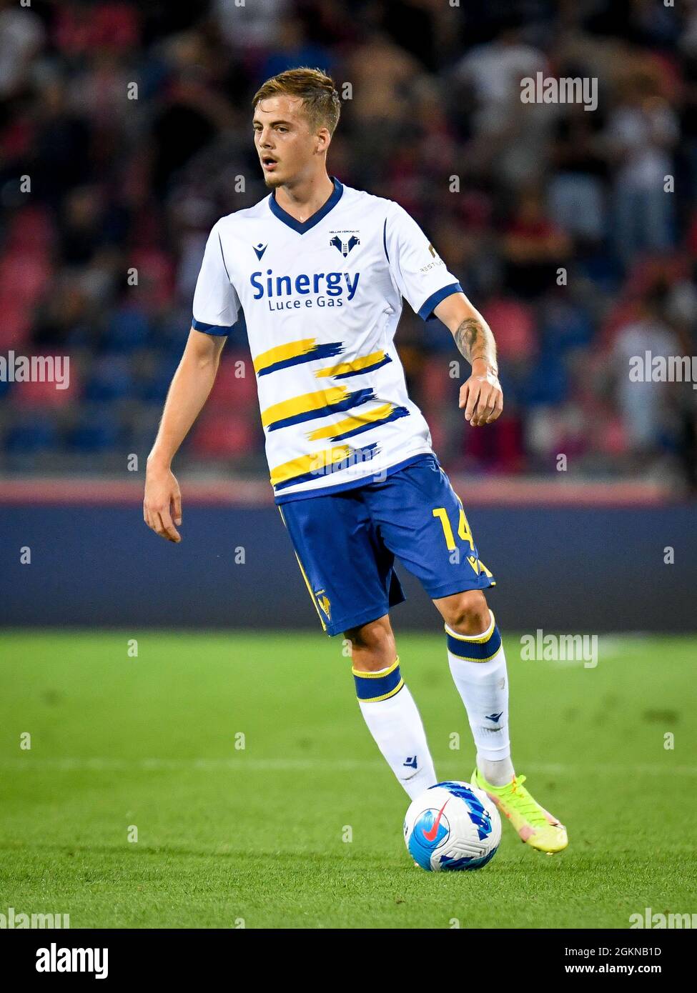 Bolonia, Italia. 13th de Sep de 2021. Ivan Ilic (Verona) retrato en acción durante Bolonia FC vs Hellas Verona FC, fútbol italiano Serie A partido en Bolonia, Italia, septiembre de 13 2021 Crédito: Agencia Independiente de Fotografía / Alamy Live News Foto de stock
