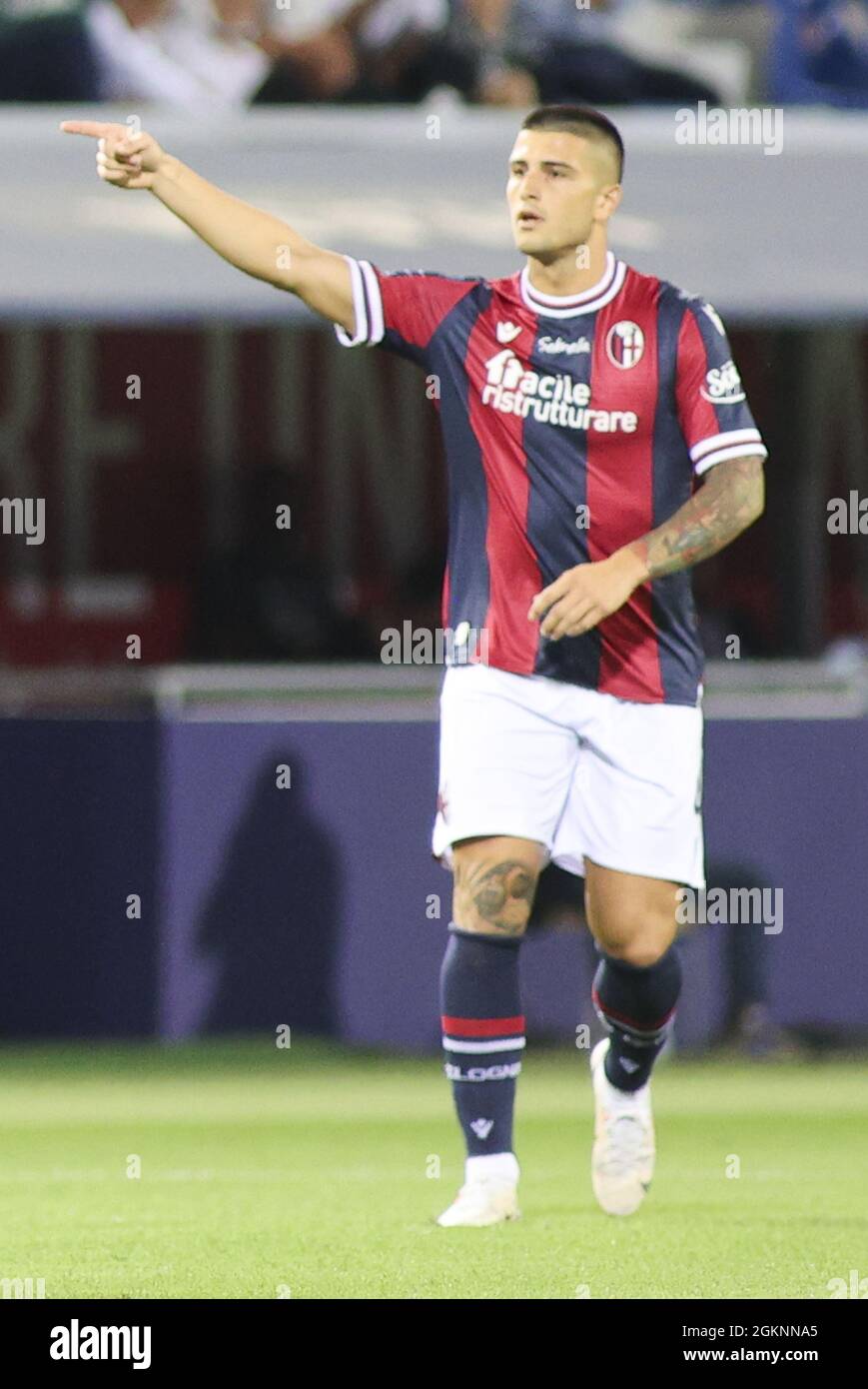 Bolonia, Italia. 13th de Sep de 2021. Kevin Bonifazi -Bologna Durante Bologna FC vs Hellas Verona FC, fútbol italiano Serie A en Bolonia, Italia, septiembre de 13 2021 Crédito: Agencia Independiente de Fotografía/Alamy Live News Foto de stock