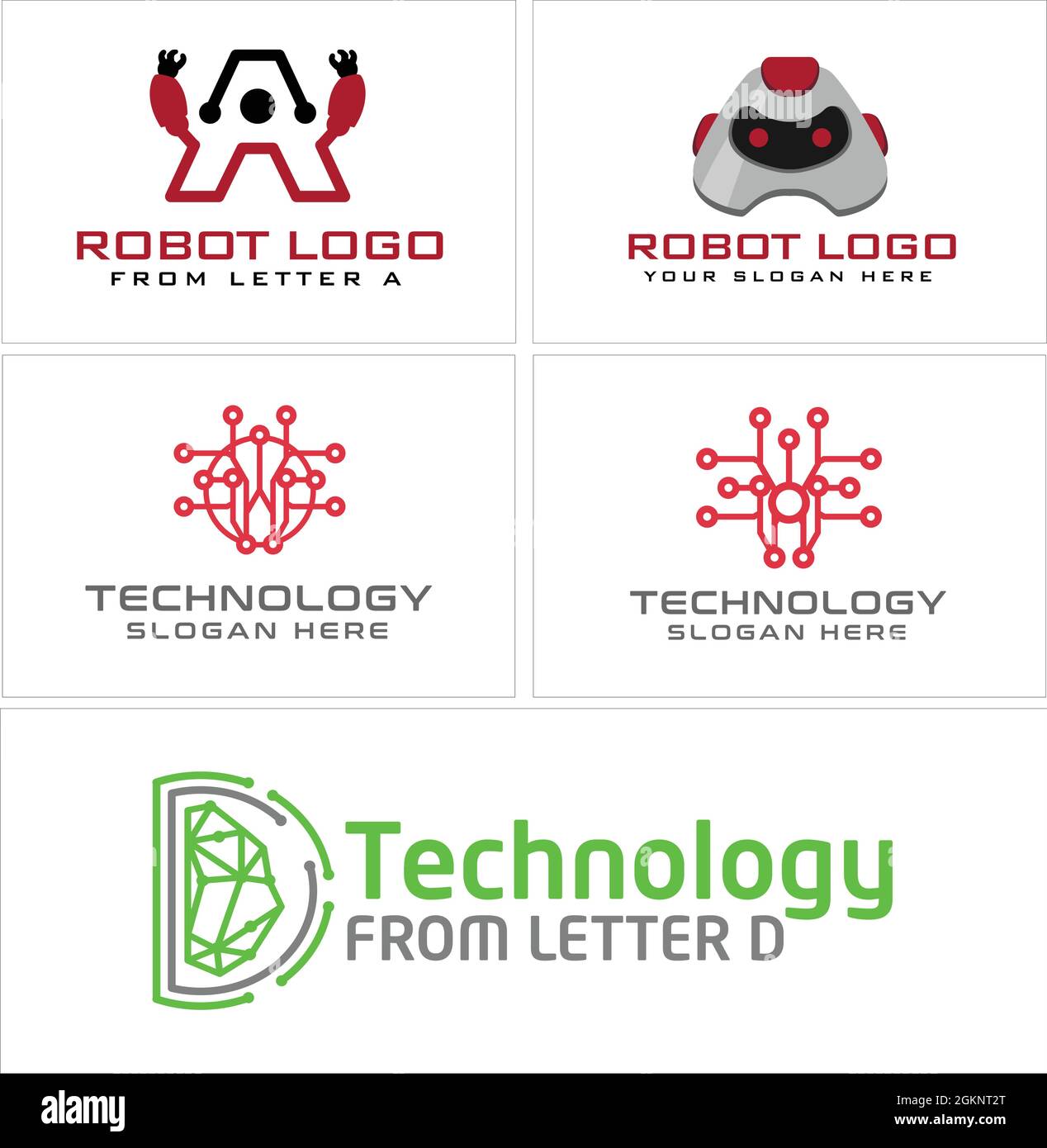 Moderno diseño de logotipo de conexión de circuito técnico de robot Ilustración del Vector