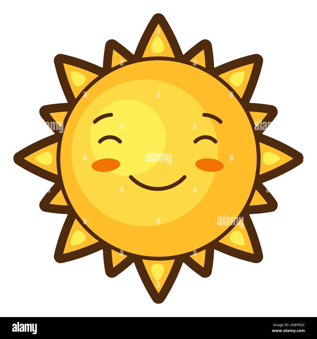 Ilustración del sol en estilo de dibujos animados. Lindo carácter divertido  Imagen Vector de stock - Alamy