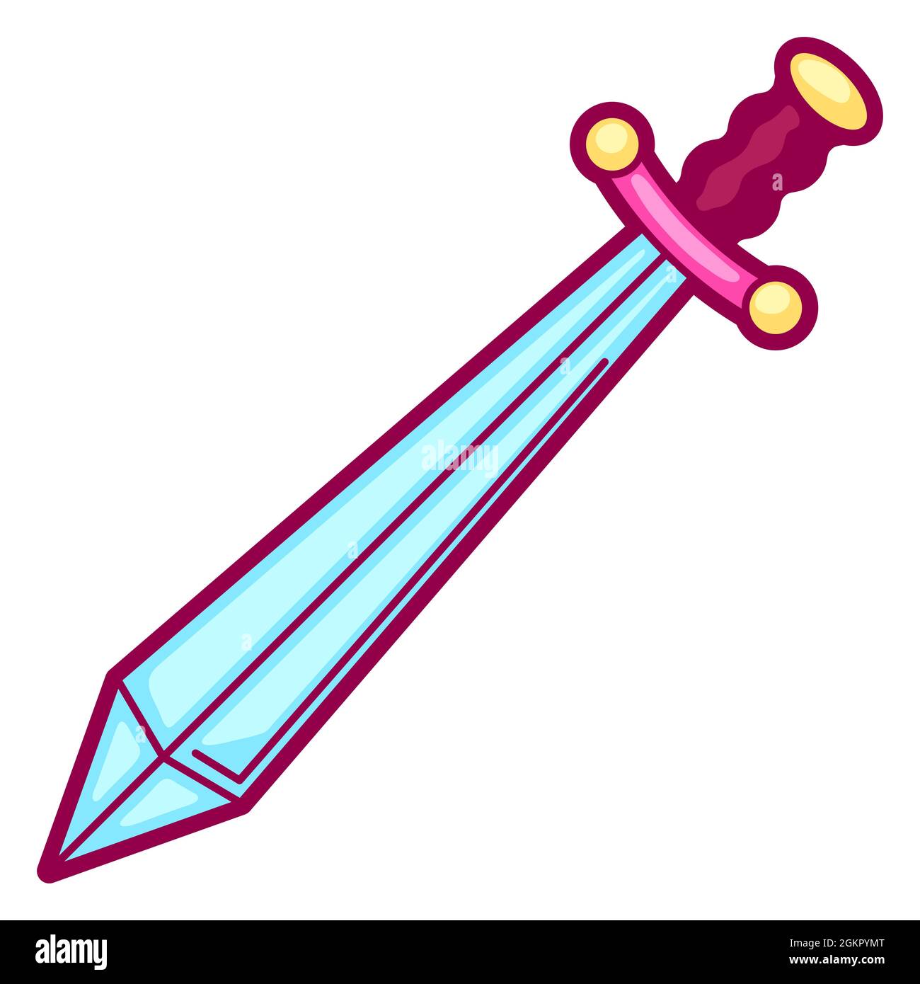 Ilustración de espada en estilo de dibujos animados. Lindo objeto divertido  Imagen Vector de stock - Alamy