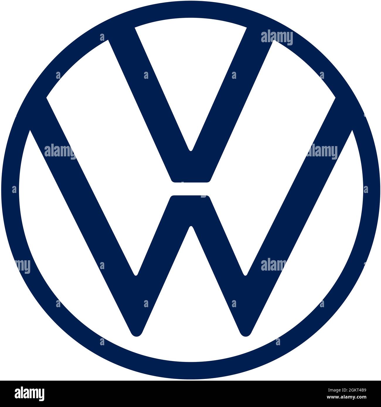 Logotipo de la compañía alemana Volkswagen VW con sede en Wolfsburg - Alemania. Foto de stock