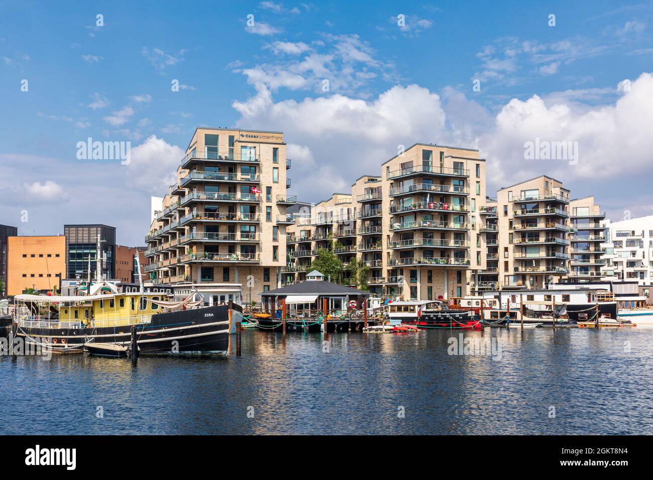 Apartamentos modernos recientemente desarrollados, Havneholmen, Copenhague, Dinamarca Foto de stock