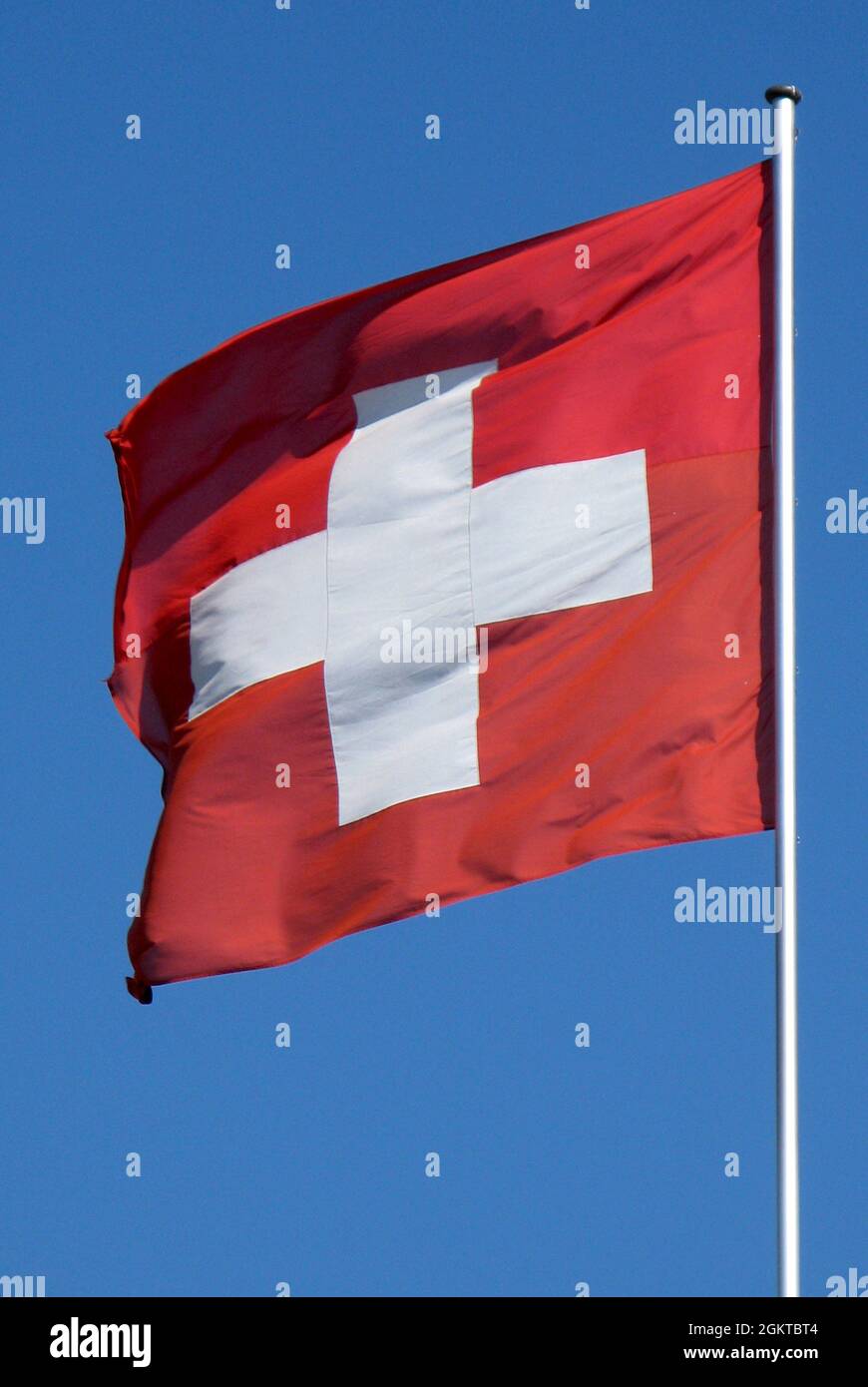 La bandera nacional de Suiza. Foto de stock