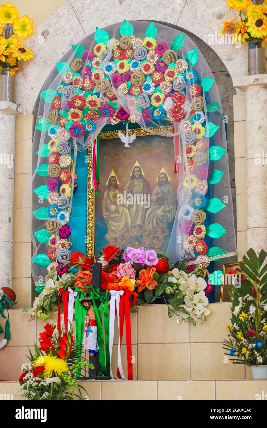 Templo o Iglesia de la Santísima Trinidad en Júpare, Sonora, México. El  Jupare es una congregación y una de las ocho ciudades originales del grupo  étnico Mayo en el municipio de Huatabampo,