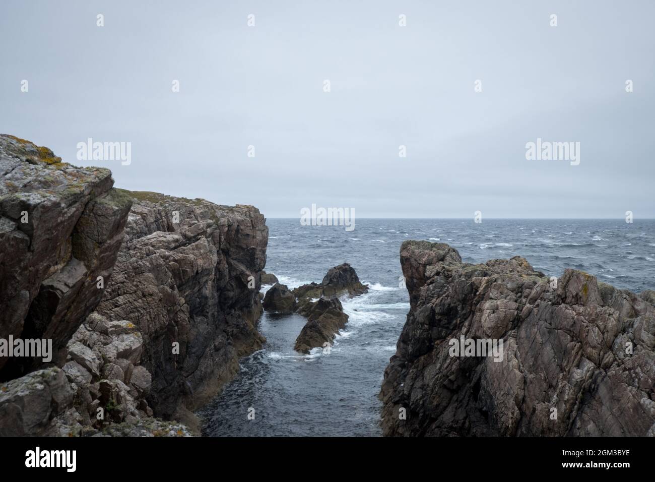 Paisaje acantilado, Mar del Norte, Escocia Foto de stock