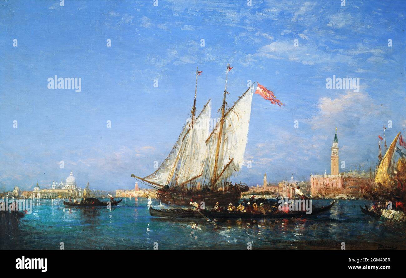 El Gran Canal, Venecia por el artista francés Félix Ziem (1821-1911) Foto de stock