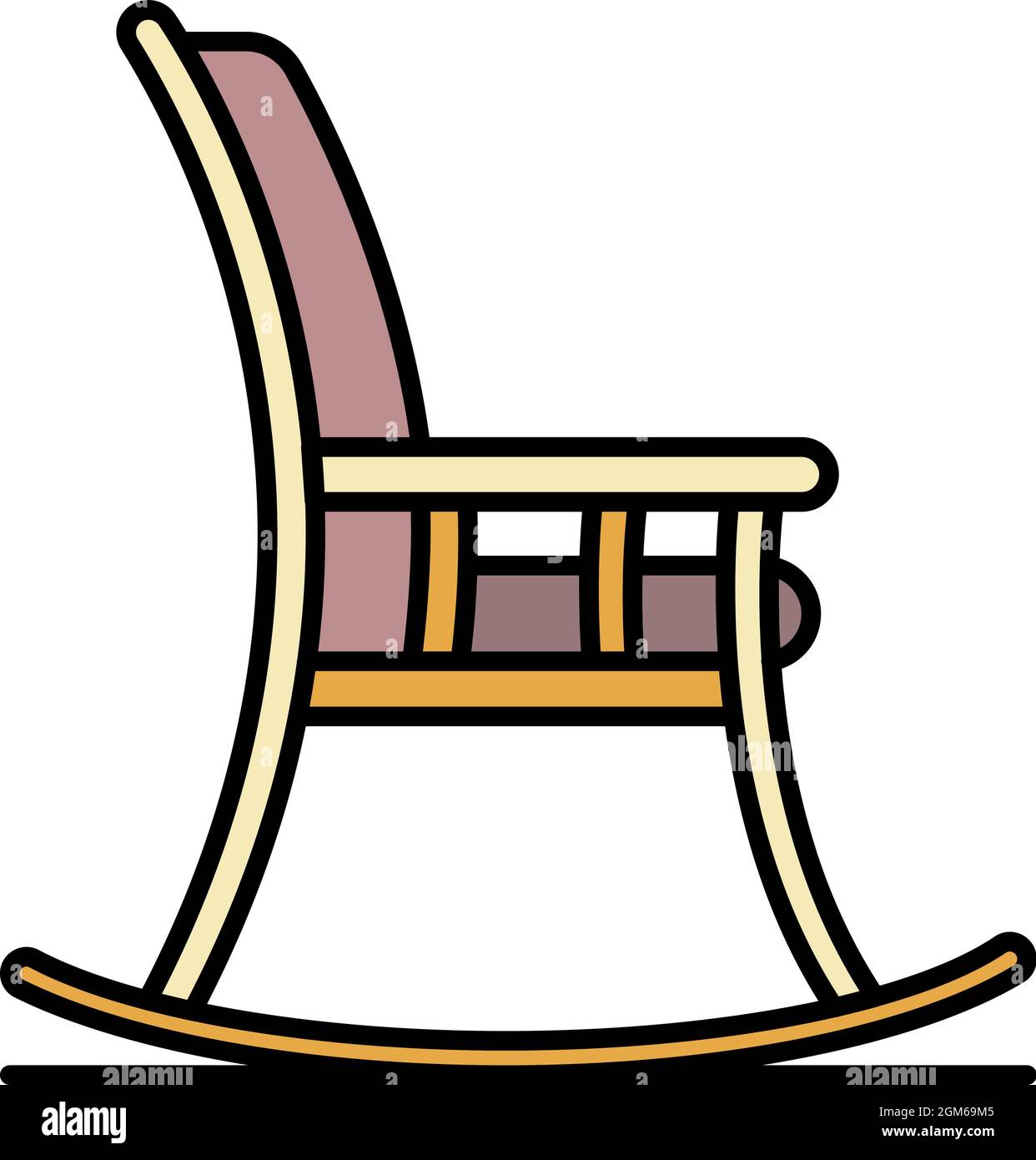 Icono de mecedora. Contorno silla mecedora vector icono color plano aislado  sobre blanco Imagen Vector de stock - Alamy