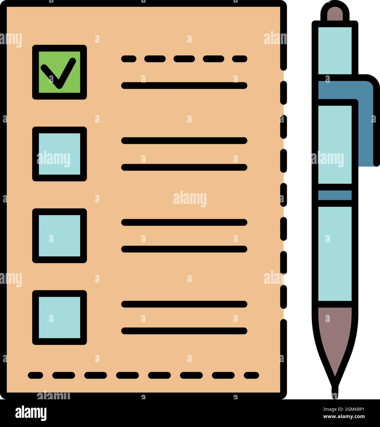 Icono De Lista De Comprobación De Papeletas Esquema Lista De Verificación De Papeletas Icono 3258