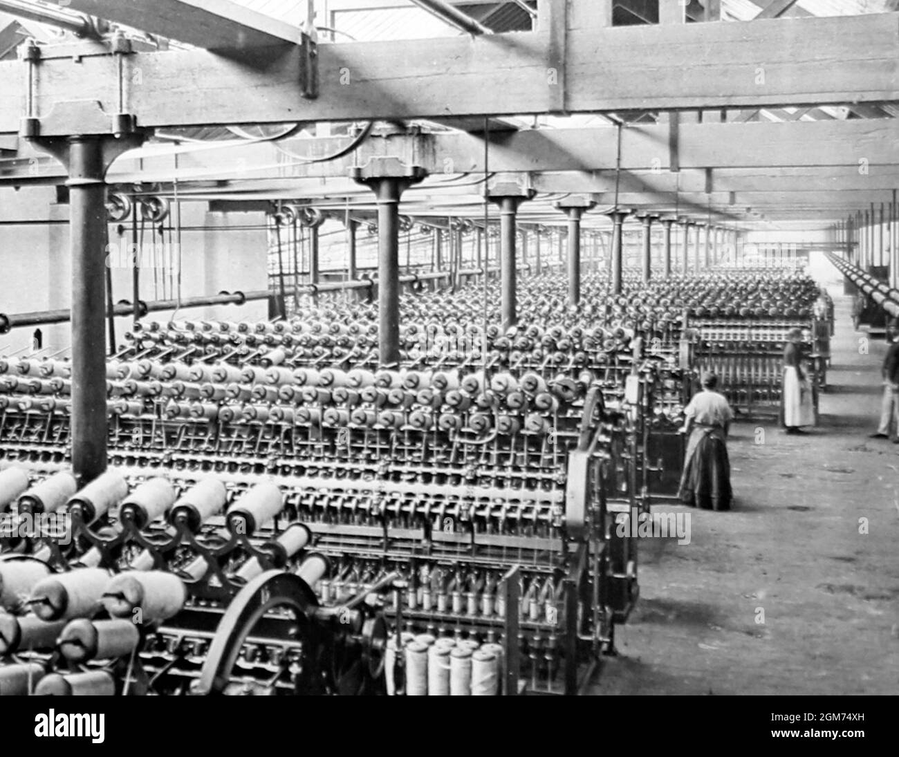 Hilando el cordel, la Belfast ropwork Company Ltd., Belfast, Irlanda, época victoriana Foto de stock
