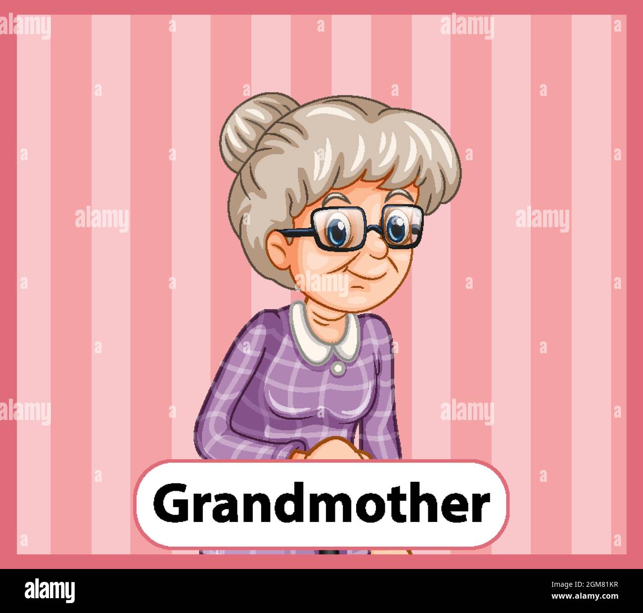 Carta de la palabra educativa en inglés de la ilustración de la abuela  Imagen Vector de stock - Alamy