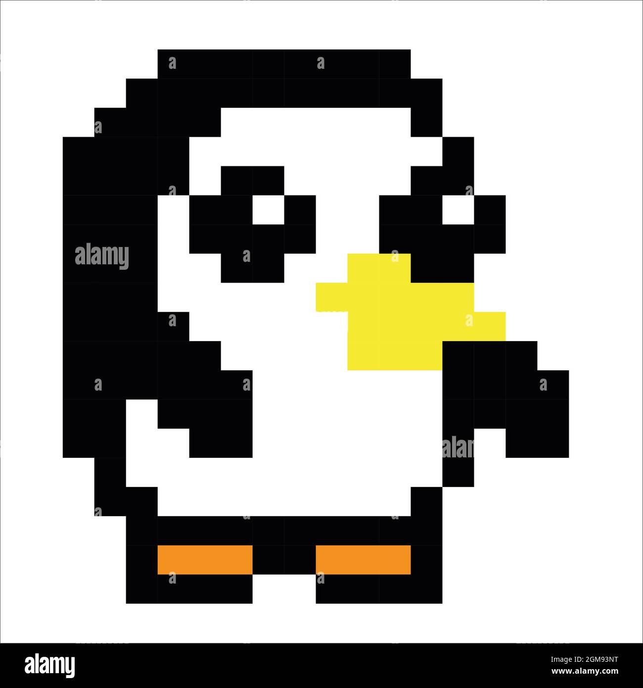 Bonito pingüino Pixel Art aislado sobre fondo blanco. Icono de bit.  Ilustración de diseño de píxeles. Pixel art Fotografía de stock - Alamy