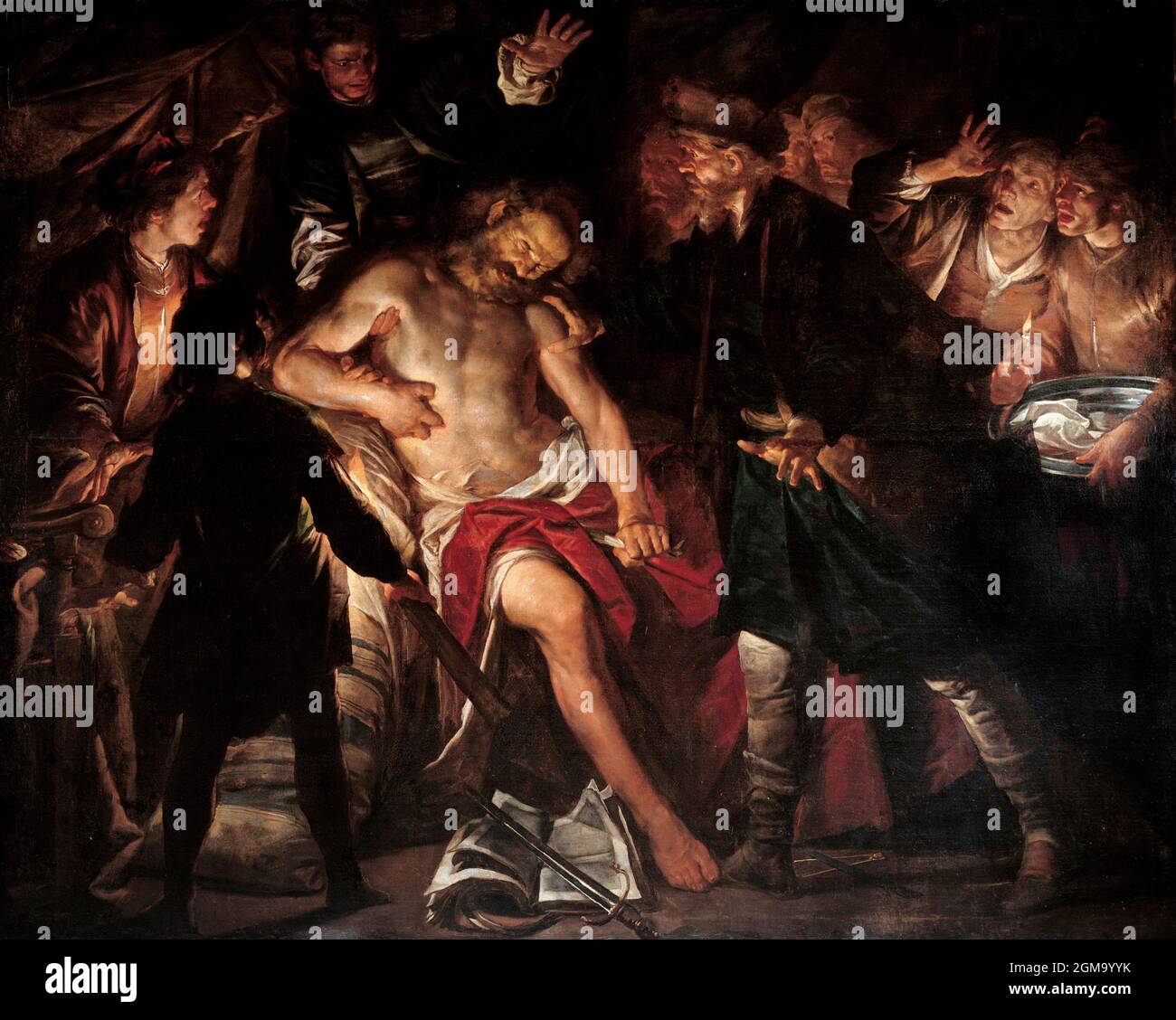 Muerte de Cato por Gioacchino Assereto (1600-1649), c. 1640 Foto de stock
