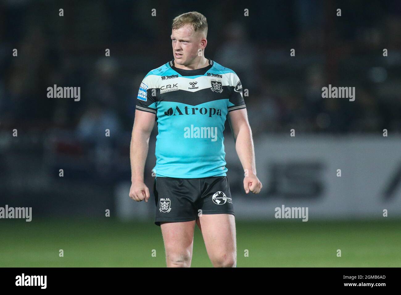 Wakefield, Reino Unido. 17th de Sep de 2021. Jordan Johnstone (14) de Hull  FC al final del partido en, el 9/17/2021. (Foto de David Greaves/News  Images/Sipa USA) Crédito: SIPA USA/Alamy Live News