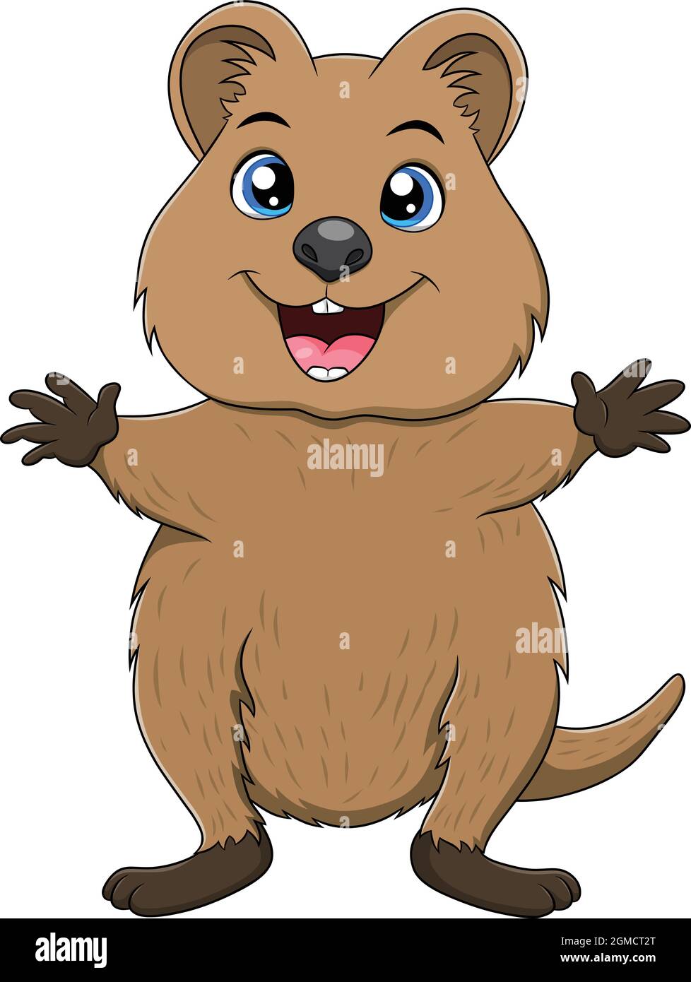 Lindo Quokka dibujo de vectores de dibujos animados animales Imagen