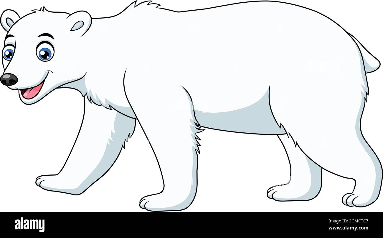 Lindo oso polar ilustración de vectores de dibujos animados Imagen Vector  de stock - Alamy