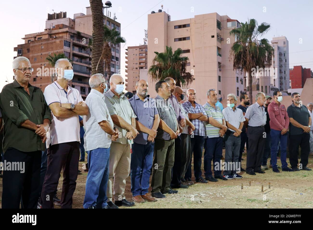 Saida, Líbano. 17th de Sep de 2021. La Organización Nasserista Popular  celebra el 39th aniversario de la fundación del Frente de Resistencia  Nacional Libanés, Saida, Líbano, septiembre de 17 2021. El movimiento