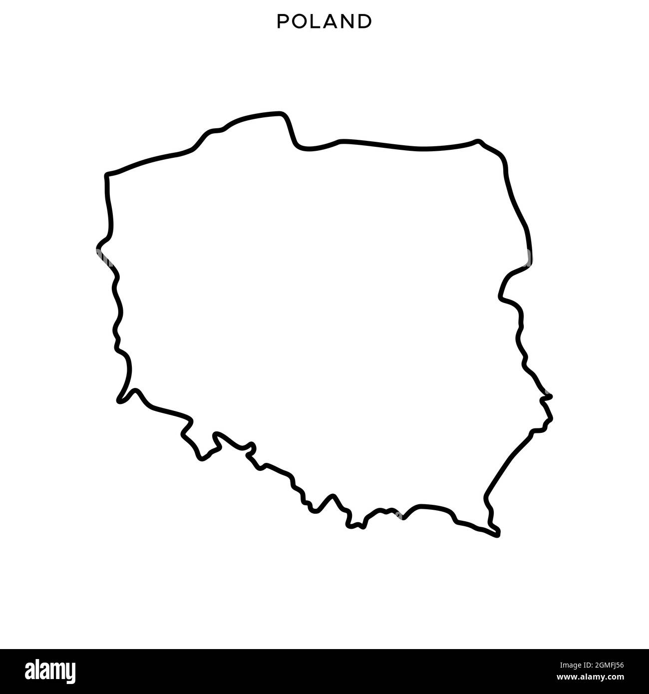 Mapa de líneas de la plantilla de diseño de ilustración de stock vectorial de Polonia. Trazo editable. Vector eps 10. Ilustración del Vector