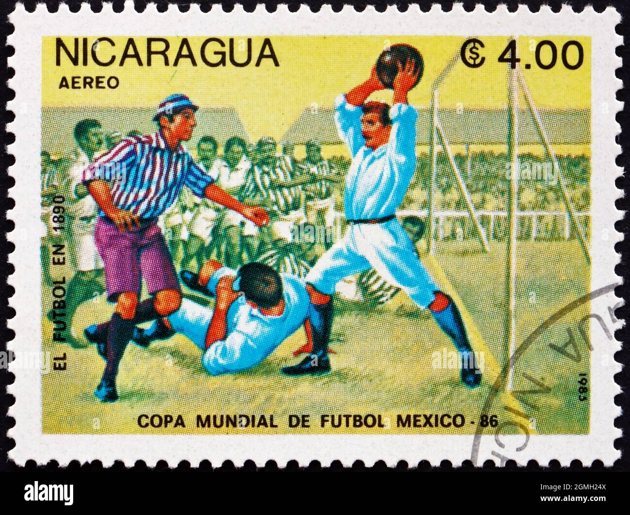 NICARAGUA ALREDEDOR de 1985 Un sello impreso en Nicaragua muestra