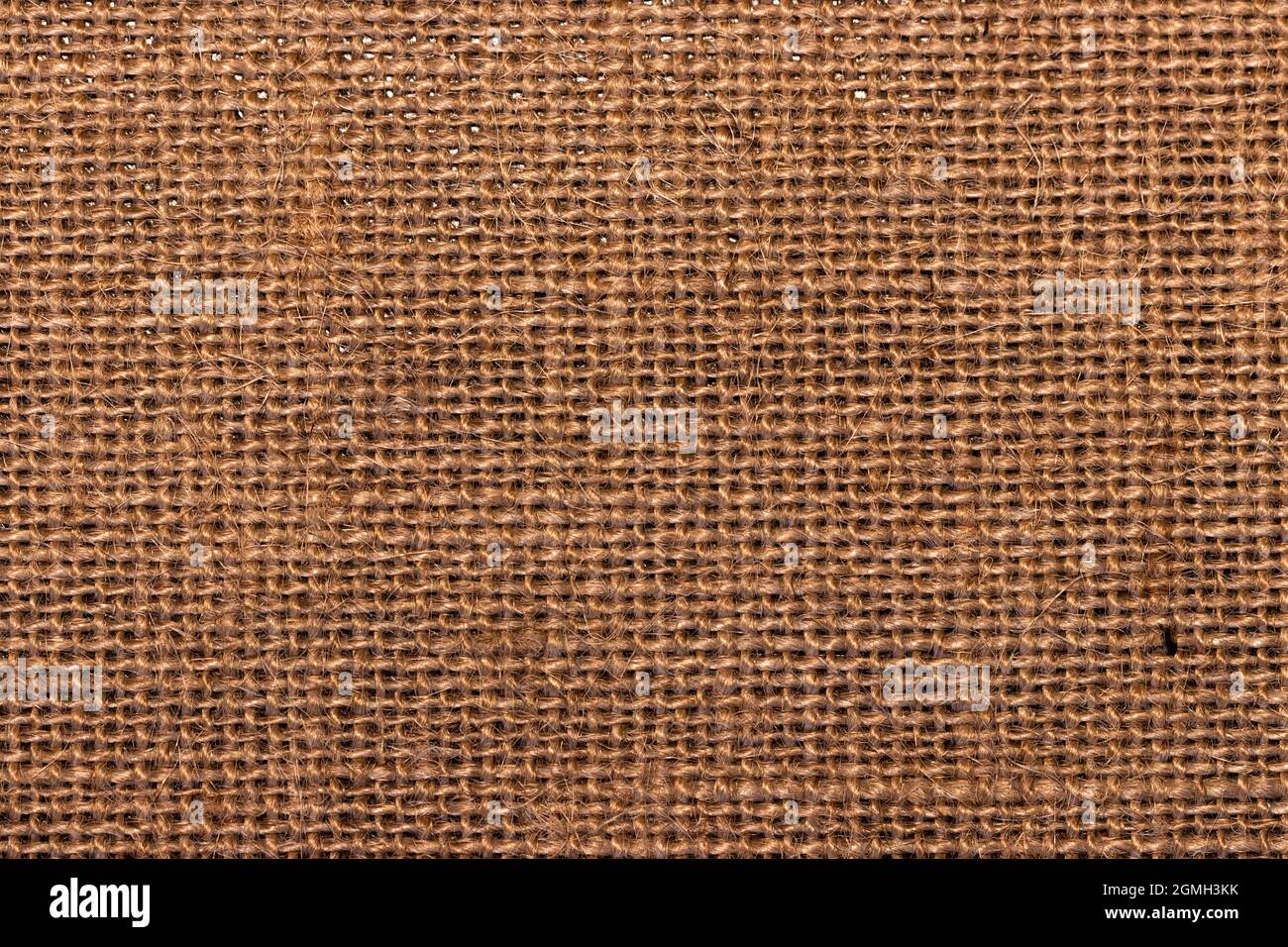 Primer plano saco con textura de fondo; marrón, rústico, tejido textura de tela Foto de stock
