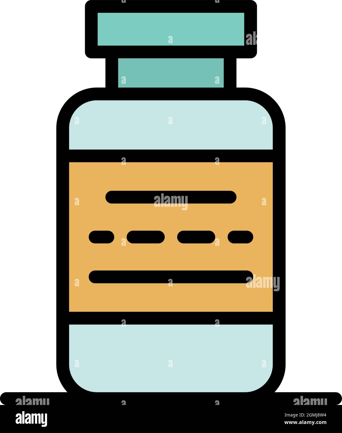 Icono de pastillas de proteínas deportivas. Contorno deporte proteína  píldoras vector icono color plano aislado Imagen Vector de stock - Alamy