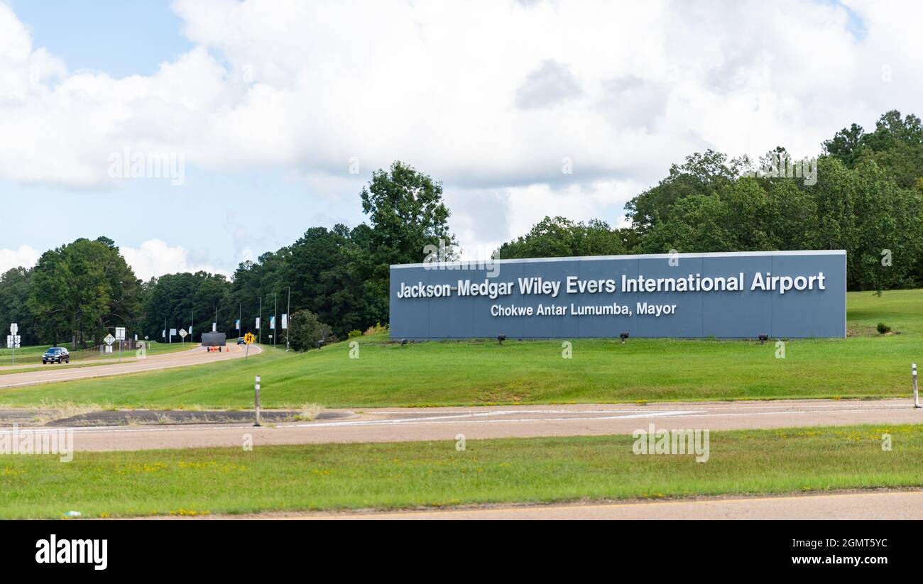 Jackson, MS - 19 de septiembre de 2021: Aeropuerto Internacional Jackson Medgar Wiley Evers Foto de stock