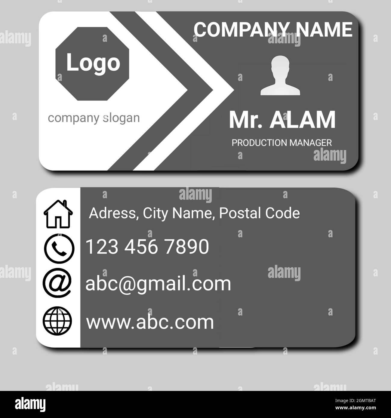Plantilla de tarjeta de visita profesional o diseño de conjunto de tarjetas  de visita para publicación, impresión y trabajo o presentación personal  Fotografía de stock - Alamy