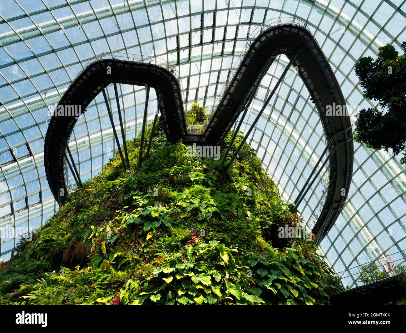 Gardens by the Bay, Singapur - 3 de marzo de 2019; grupos de personas en tiro. Singapur aspira a ser la ciudad más verde del mundo; parece tener éxito Foto de stock