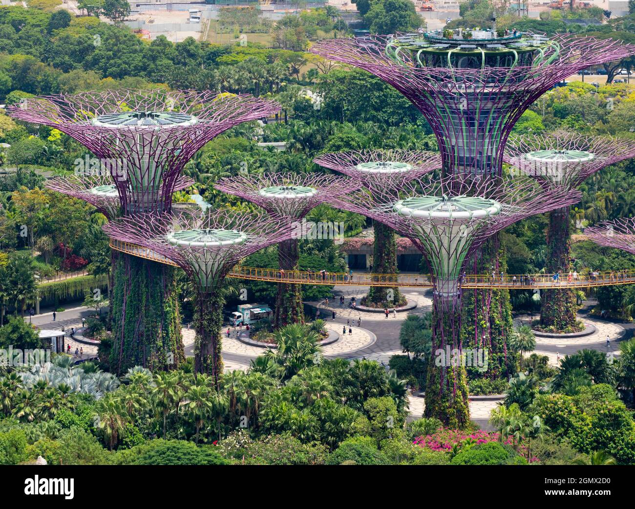 Jardines por la Bahía, Singapur - 3 Marzo 2019 Singapur aspira a ser la ciudad más verde del mundo; parece tener éxito. Por supuesto, el clima ayuda Foto de stock