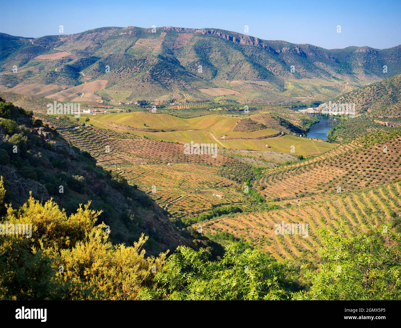 Valle del Douro, Portugal - 14 Abril 2017 El pintoresco Valle del Douro, que corre desde la costa atlántica en Porto hasta el centro de España, fue el fi Foto de stock