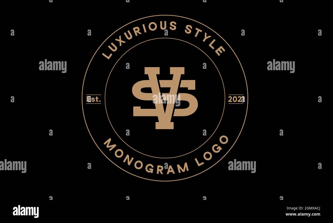 Alfabeto vs o sv monograma abstracto emblema vector logo plantilla Ilustración del Vector