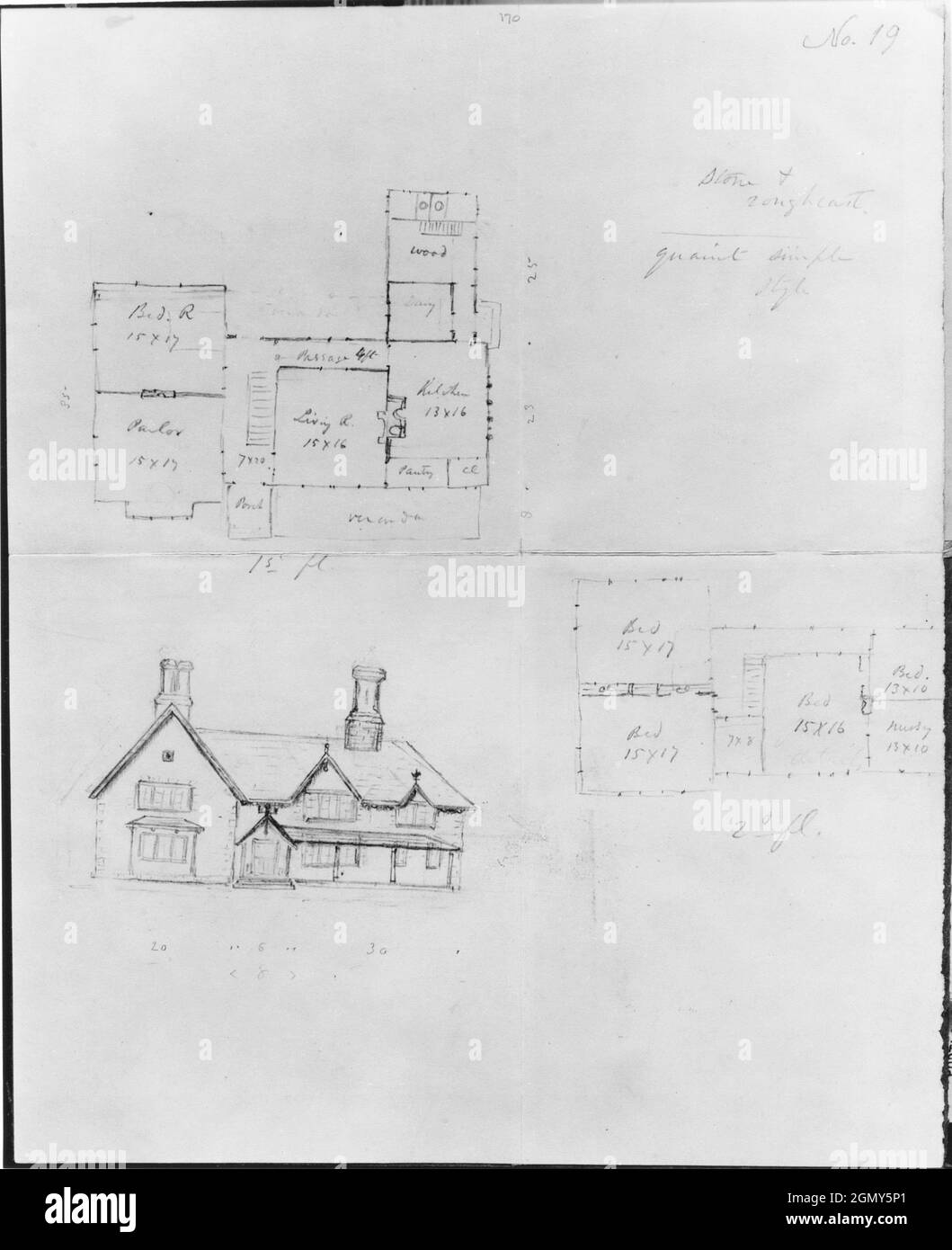 La arquitectura de las casas de campo; incluyendo diseños para casas de campo, casas de campo, y villas. Autor: Andrew Jackson Downing (Americano, Newburgh, Nuevo Foto de stock