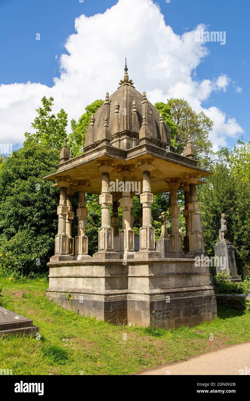 Monumento a Raja Rammohun Roy Bahadoor, cementerio de Arnos Vale, Bristol Foto de stock