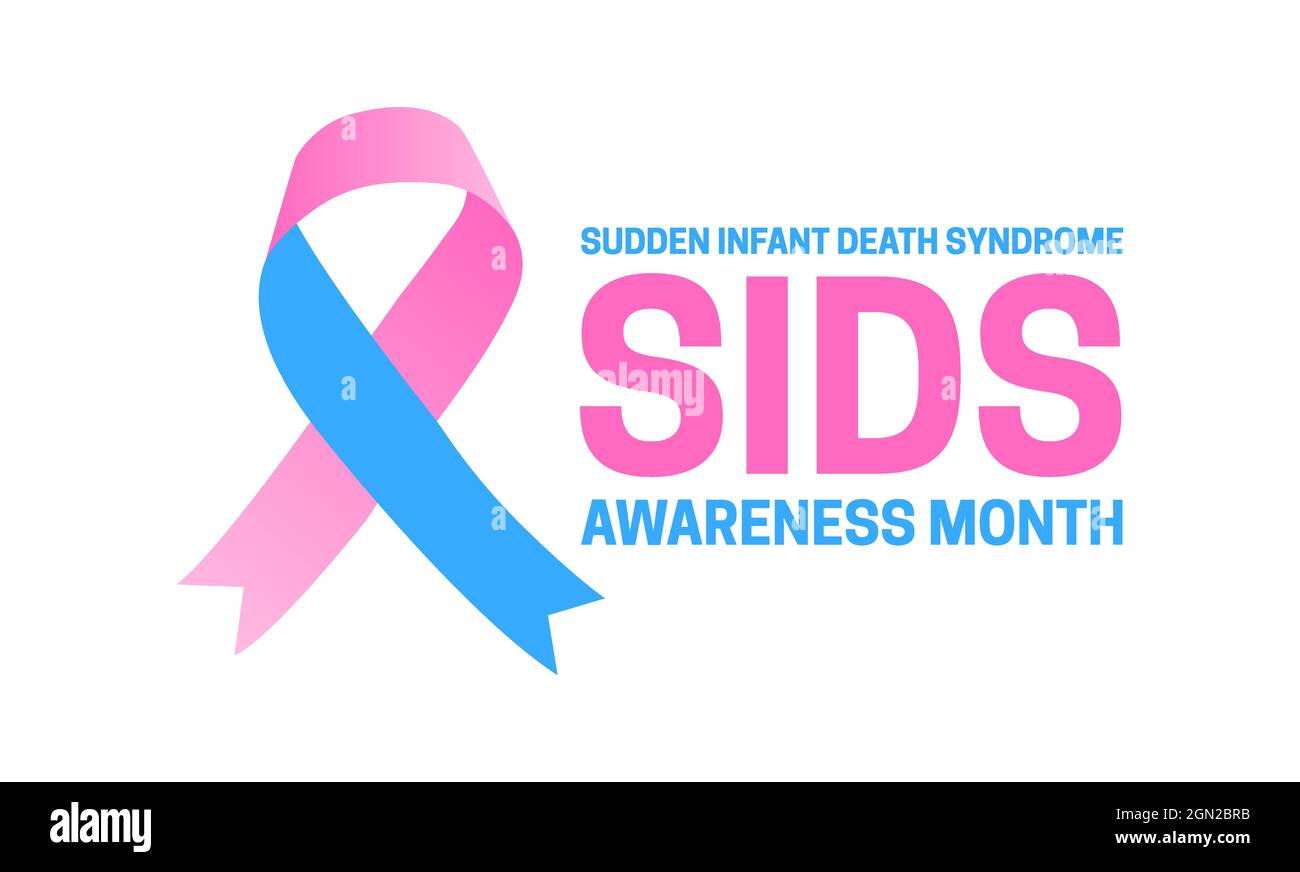 SIDS Mes de la Conciencia del Síndrome de Muerte Infantil Súbita Icono de Logotipo Aislado sobre Fondo Blanco Ilustración del Vector