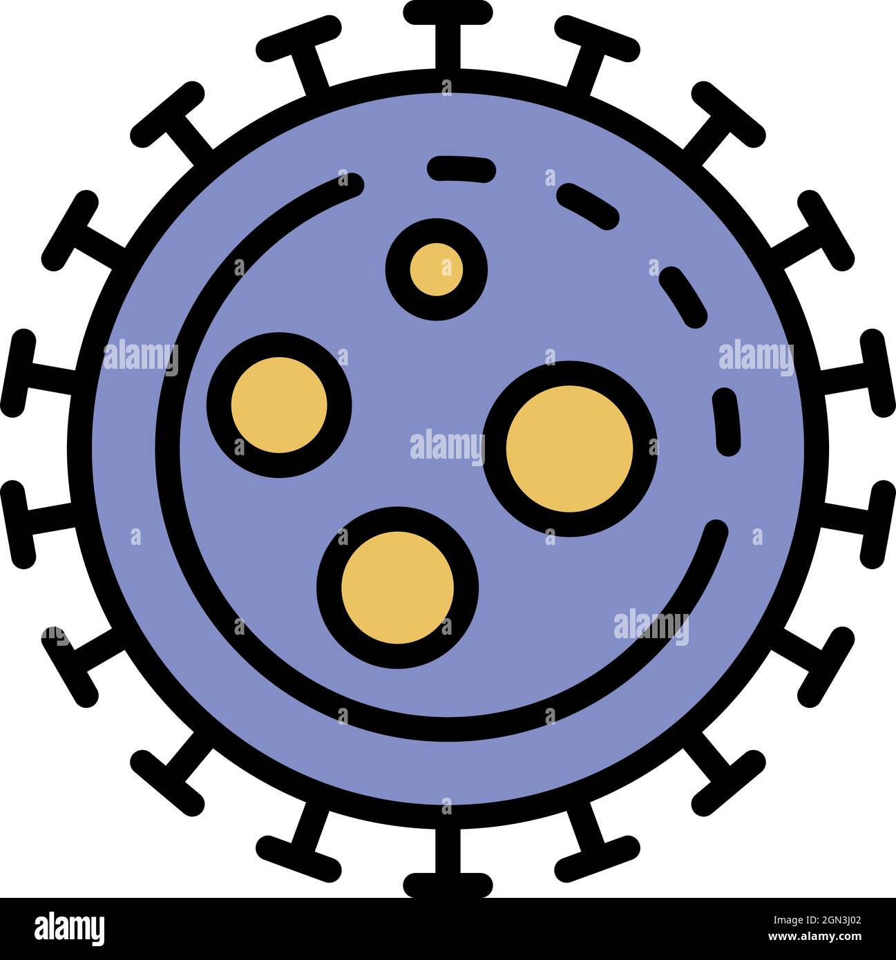 Icono de virus. Contorno virus vector icono color plano aislado Ilustración del Vector