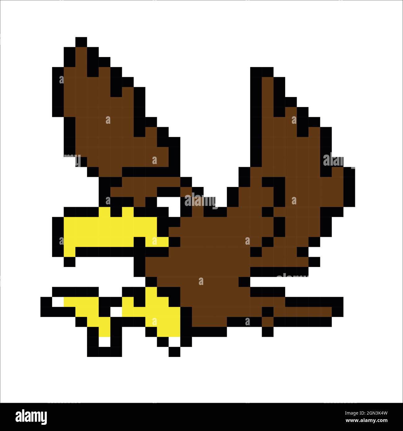 Eagle Pixel Art aislado sobre fondo blanco. Icono de bit. Ilustración