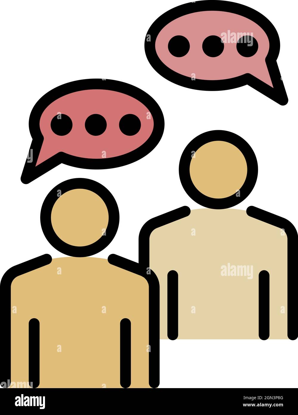Icono de personas hablando. Contorno personas hablando vector icono color  plano aislado Imagen Vector de stock - Alamy