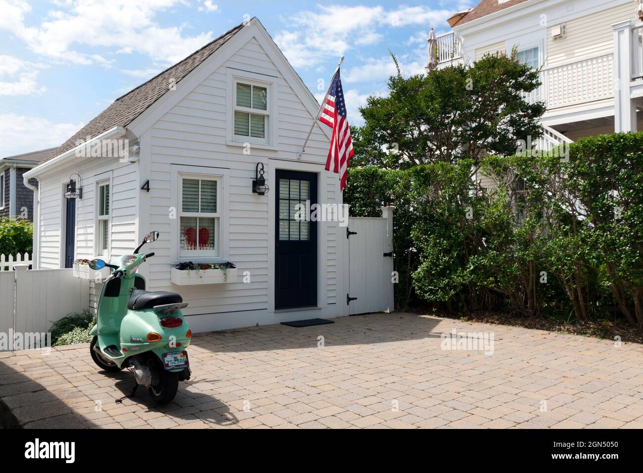 Cape Cod cottage en Provincetown, Massachusetts, Estados Unidos. Foto de stock