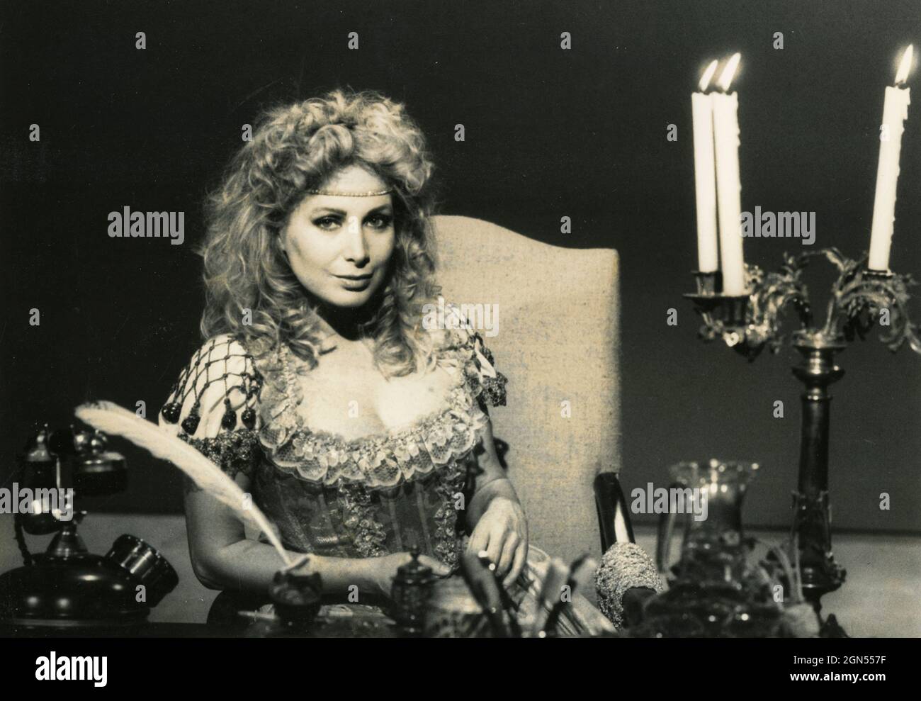 Marta flavi, anfitriona del programa de televisión italiano, 1980s Foto de stock