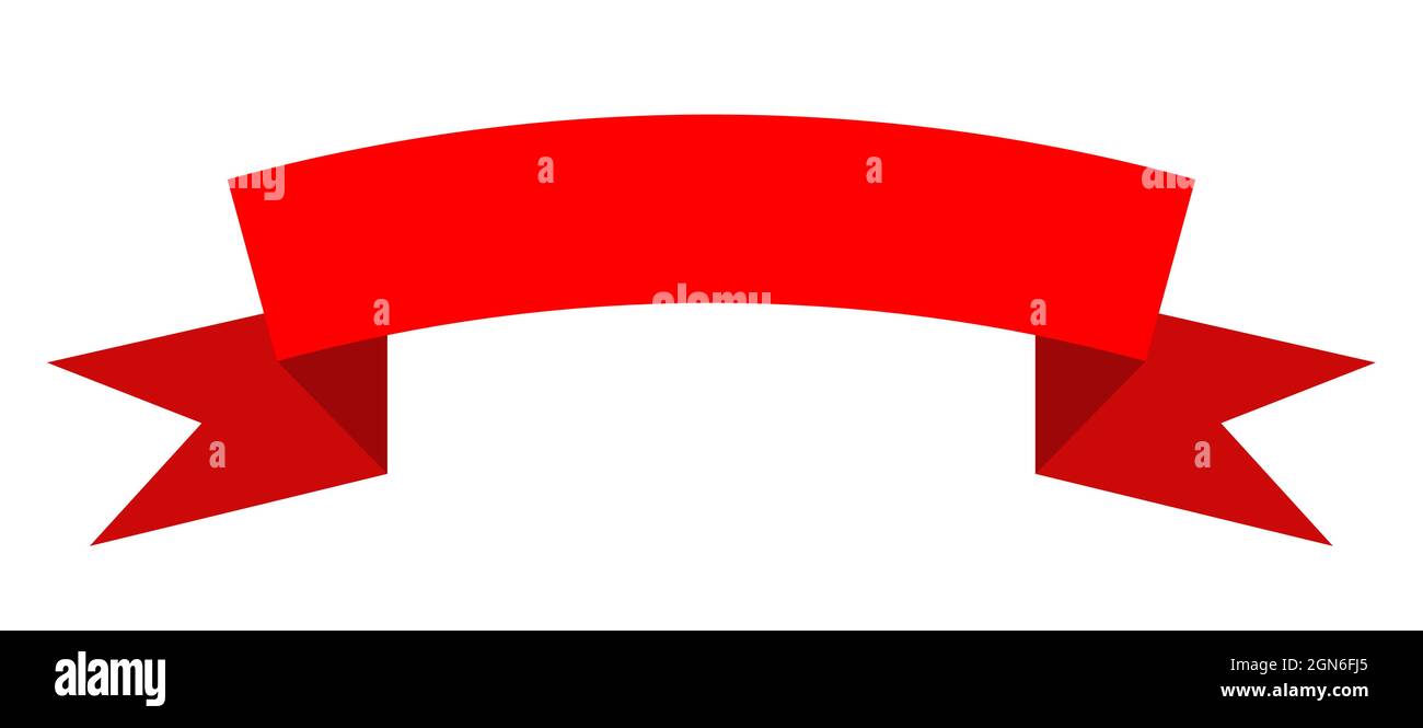 Cinta curva de color rojo sobre fondo blanco. Ilustración vectorial Imagen  Vector de stock - Alamy