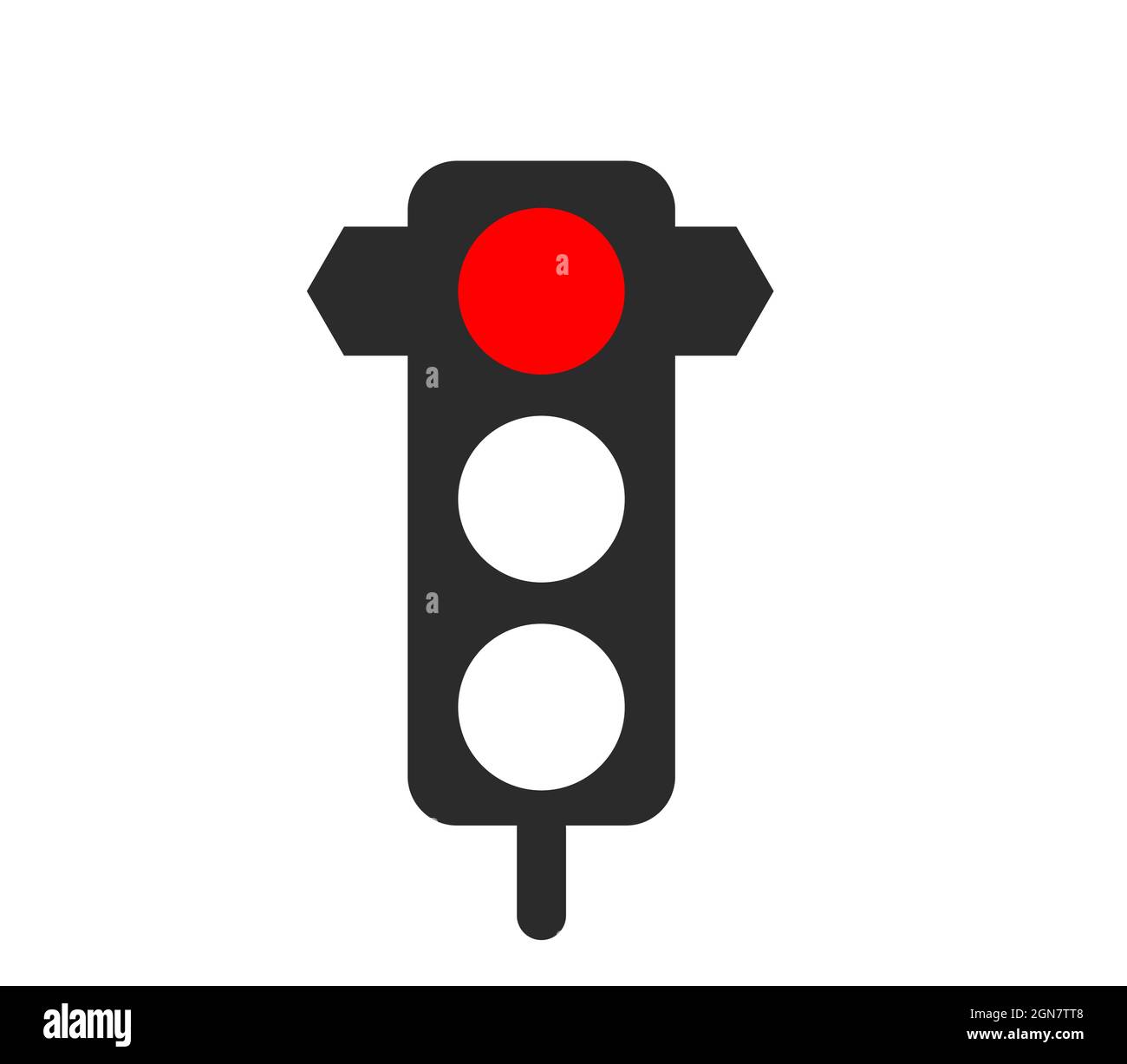 Ilustración de vector de señal de tráfico roja, señal de detención de tráfico Ilustración del Vector