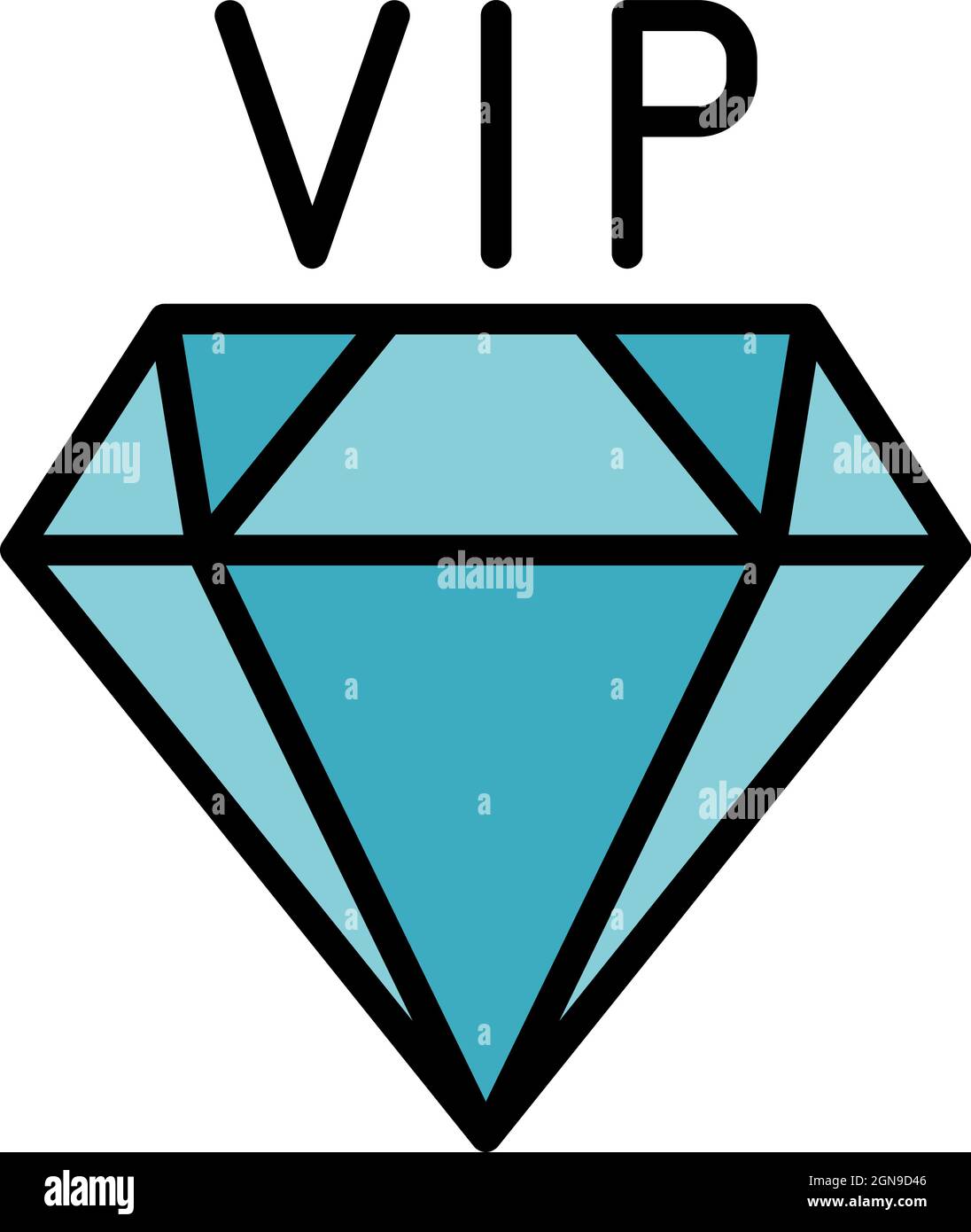 Icono de diamante VIP. Contorno Vip diamante vector icono color plano  aislado Imagen Vector de stock - Alamy
