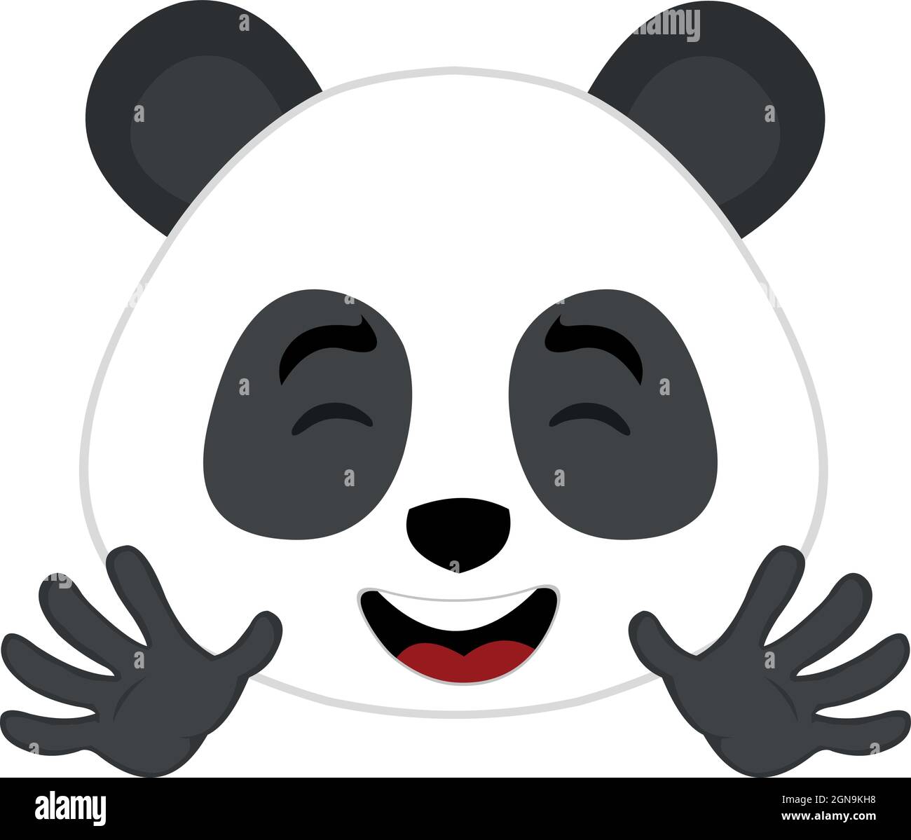 Vector emoticono ilustración de la cara de un oso panda de dibujos animados  waving con sus manos Imagen Vector de stock - Alamy